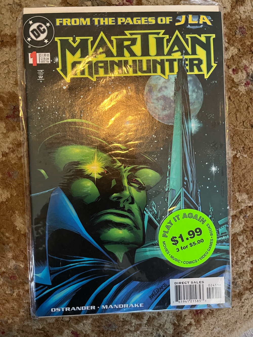 DC Comics Martian Manhunter #1 (December 1998) JLA Spin-Off #1 First Issue Moder